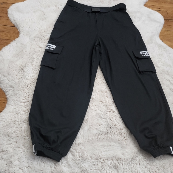 Adidas Rare Black High Waisted Jogger Pants with Matching Adidas Belt - Picture 8 of 17